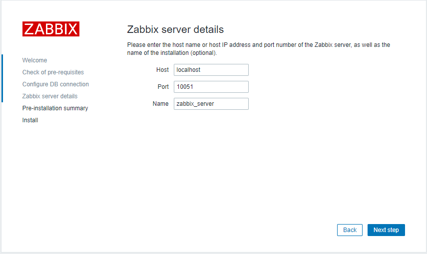 zabbix server信息填写